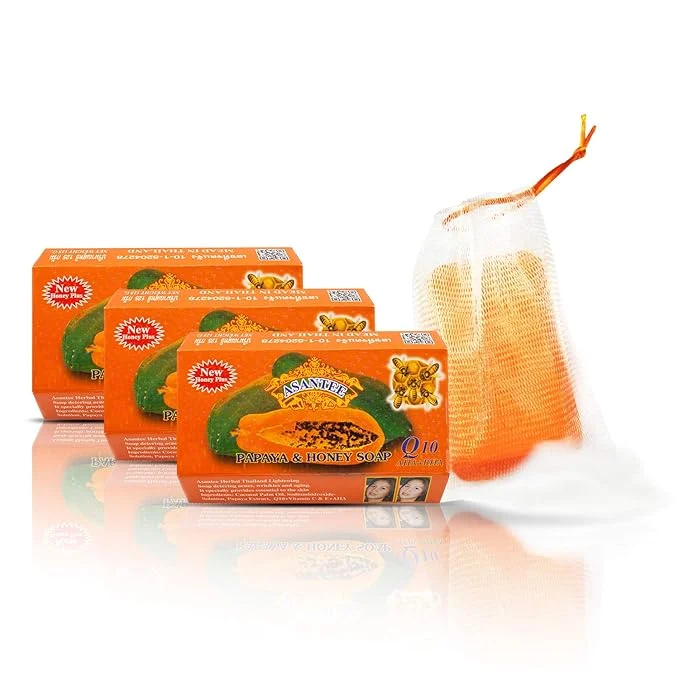 Asantee Papaya & Honey Herbal Soap - Image 2