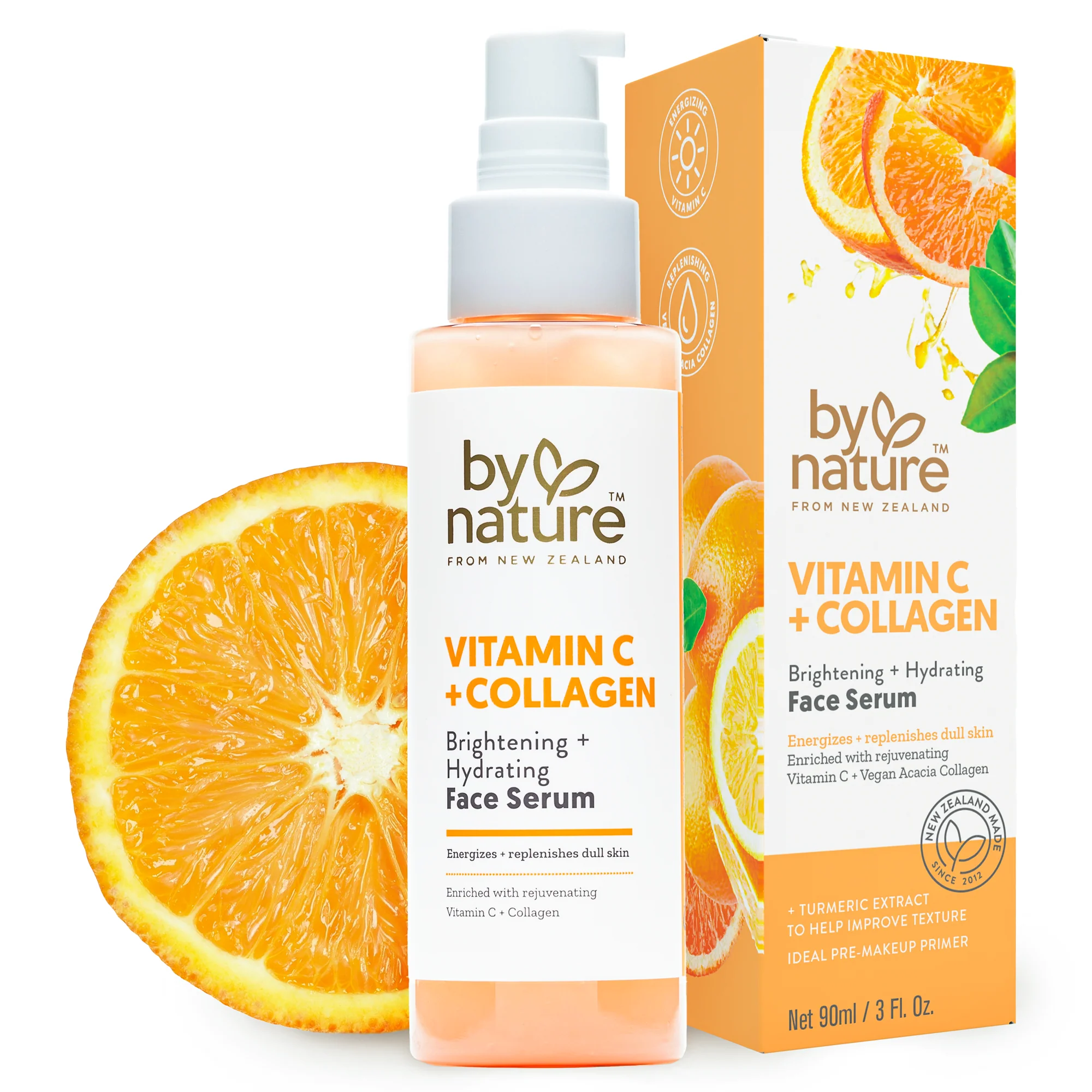 By Nature Vitamin C & Collagen Brightening & Hydrating Face Serum - 90ML