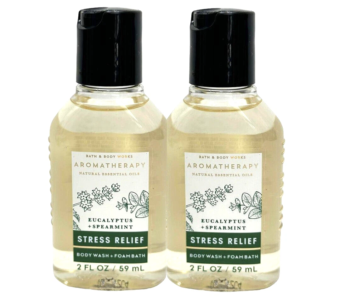 Bath & Body Works Aromatherapy Stress Relief Eucalyptus Spearmint Body Wash + Foam Bath 2oz