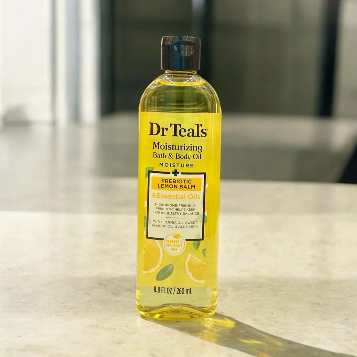 Dr Teal's Moisturizing Bath Body Oil, Prebiotic Lemon Balm - 260ML