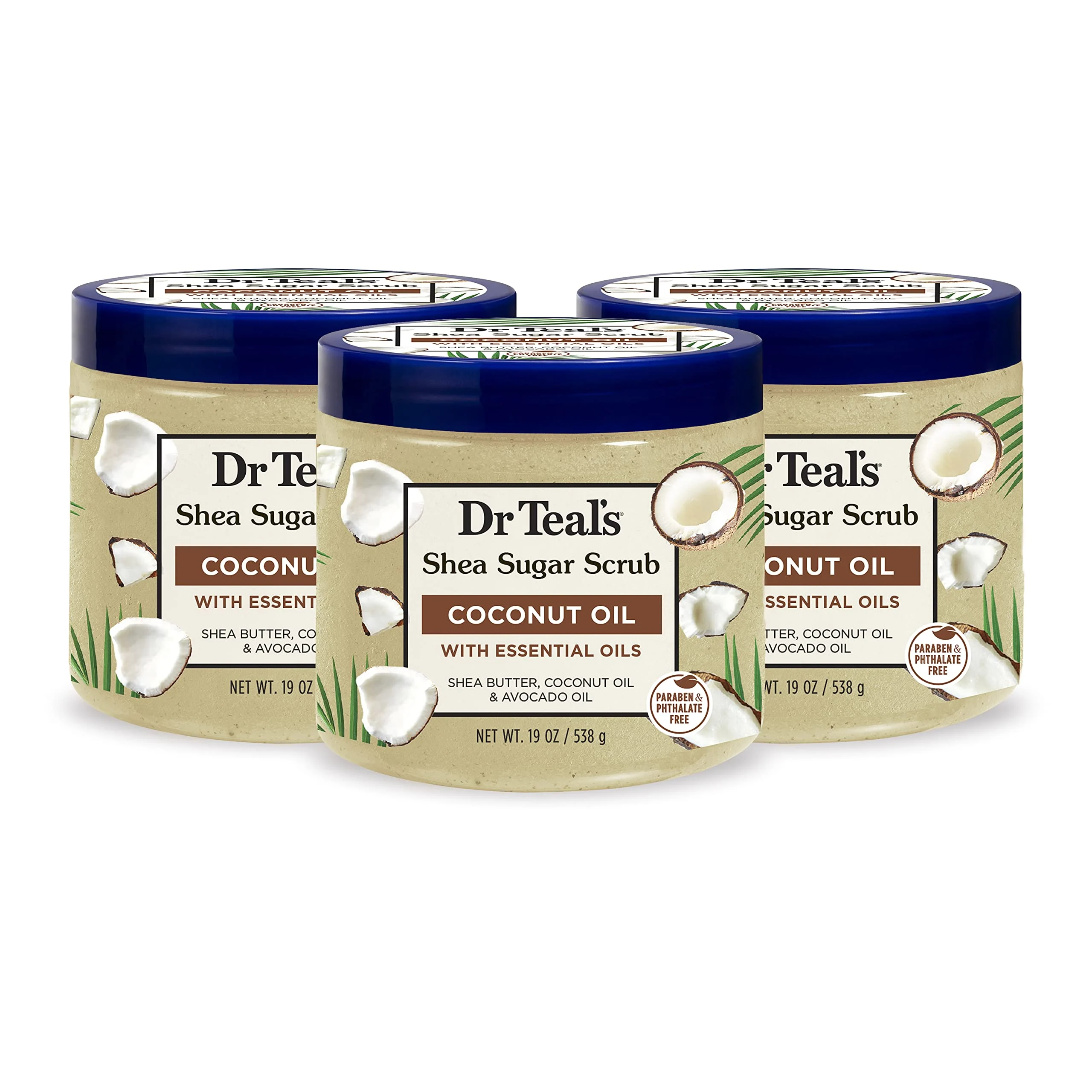 Dr Teal's Shea Sugar Body Scrub, Coconut Oil with Essential Oils - 19oz