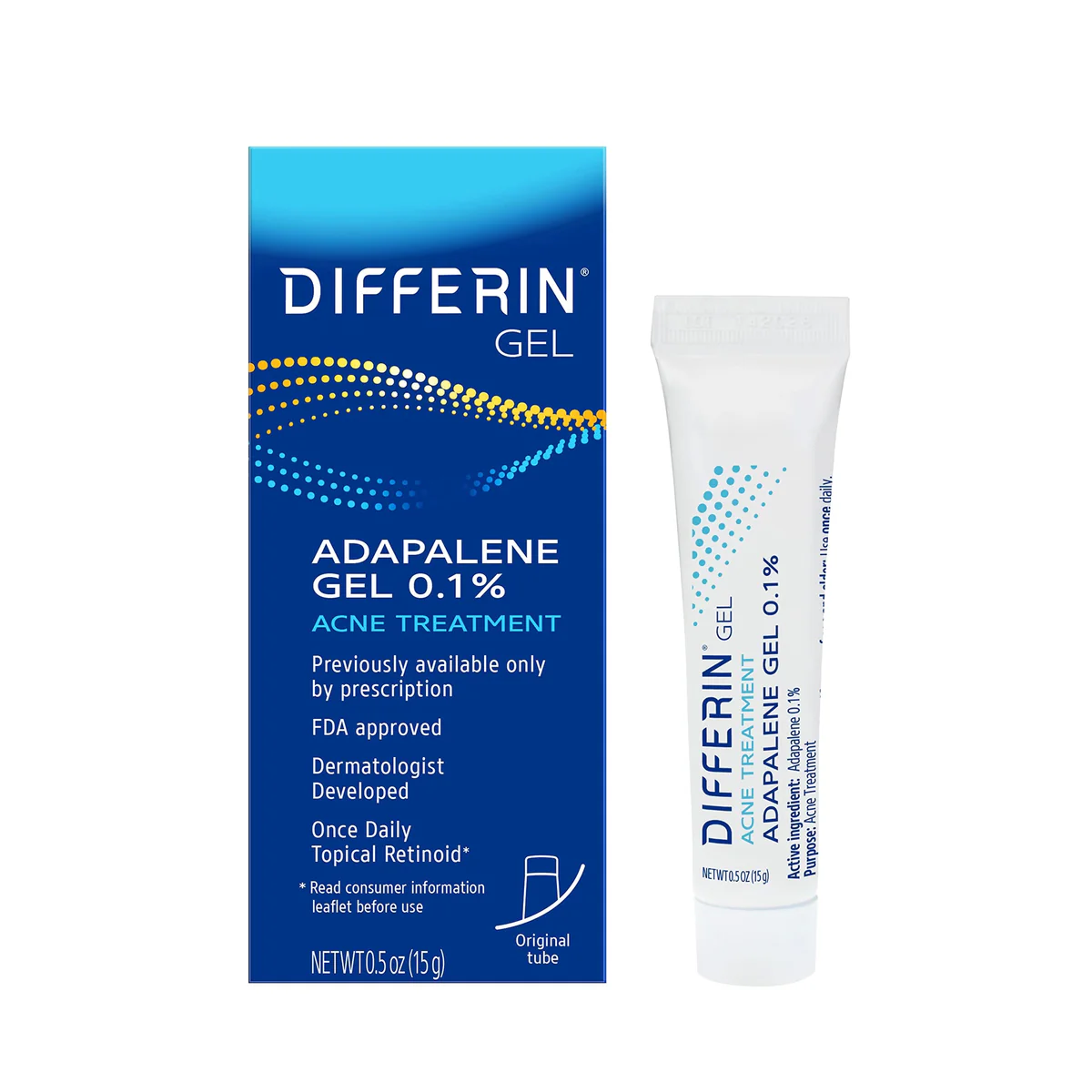 ifferin Gel Adapalene Gel 0.1% Acne Treatment - 15g