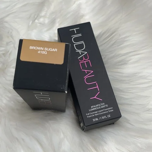 Huda Beauty #FauxFilter Luminous Matte Full Coverage Liquid Foundation - Brown Sugar 410G - Image 2