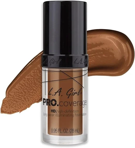 L.A. Girl Pro Coverage High-Definition Long Wear Illuminating Liquid Foundation GLM654 Coffee