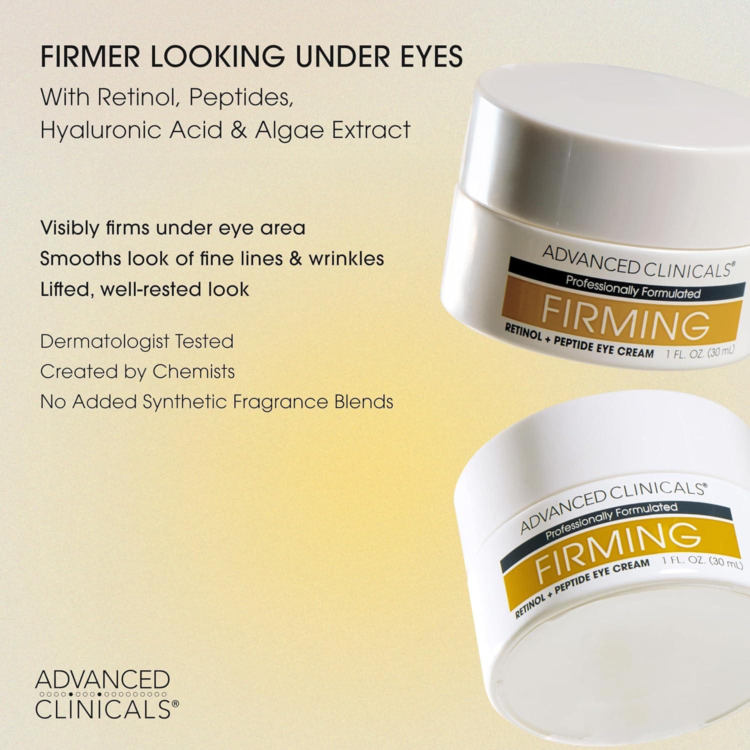 Advanced Clinicals Firming Retinol + Peptide Eye Cream - 1 FL. OZ. (30 mL) - Image 2