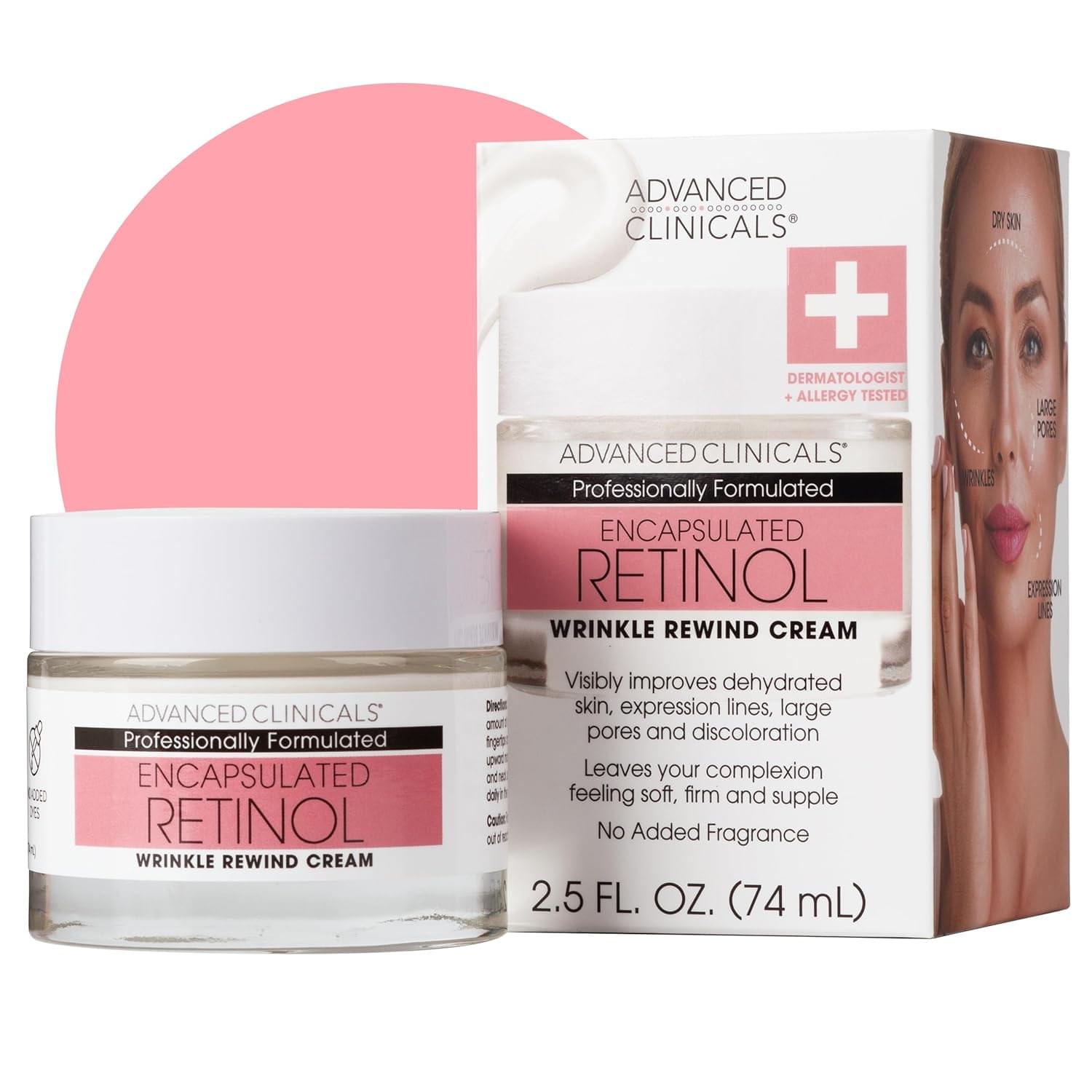 Advanced Clinicals Encapsulated Retinol Wrinkle Rewind Cream - 2.5 FL. OZ. (74 mL)