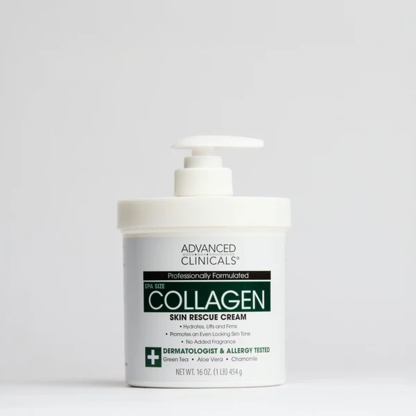 Advanced Clinicals Collagen Skin Rescue Cream - 16oz