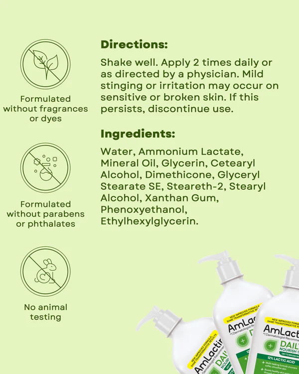 AmLactin Daily Nourish Lotion with 12% Lactic Acid AHA, 20oz - Image 4