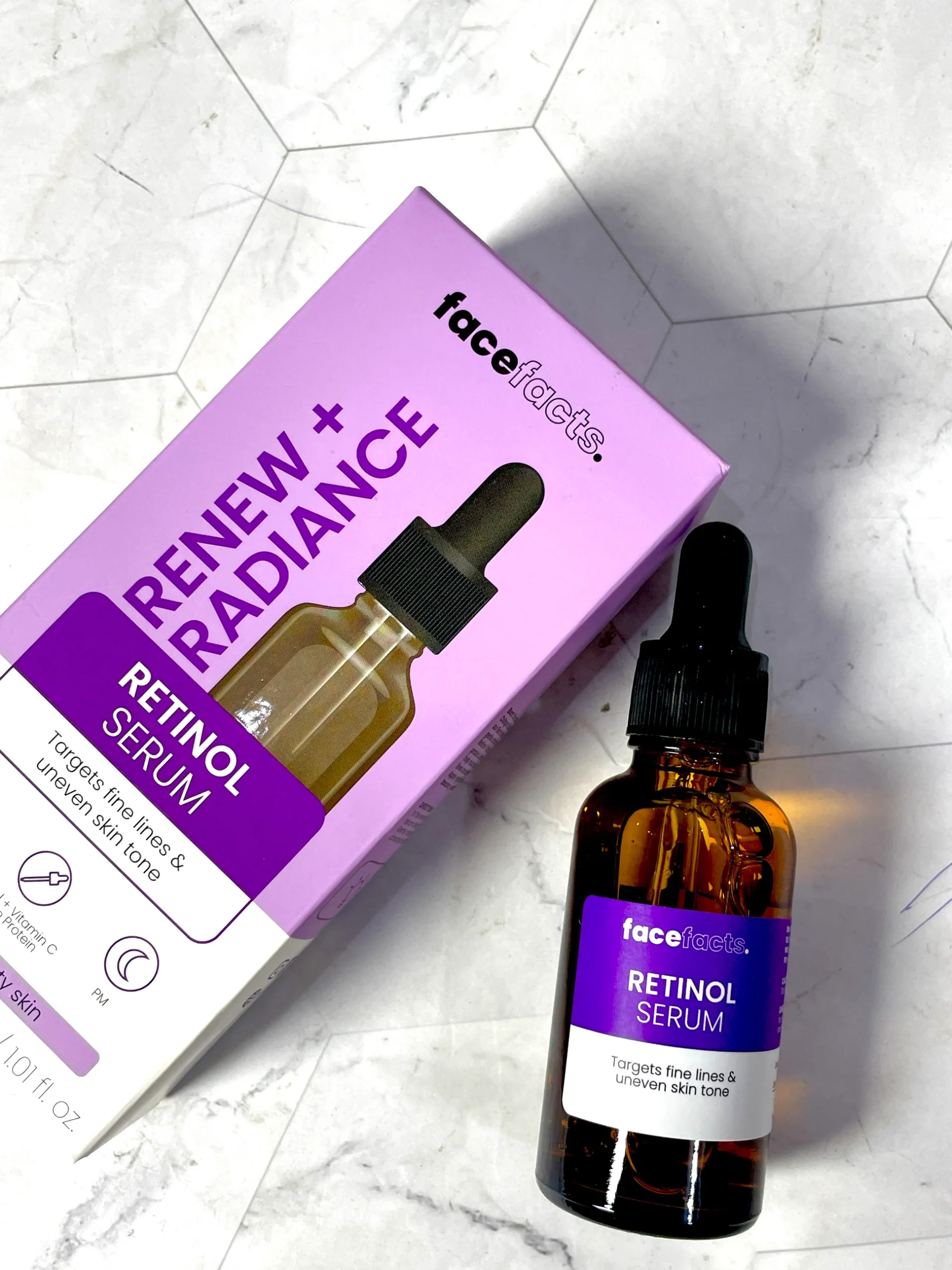 Face Facts Renew & Radiance Retinol Facial Serum - 30ml - Image 3