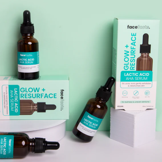 Face Facts Glow + Resurface Lactic Acid AHA Serum - 30ml - Image 2