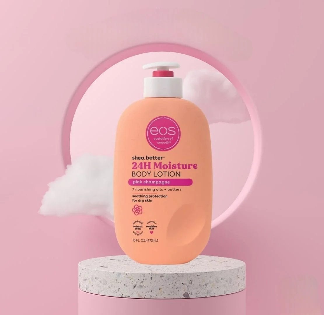 EOS Shea Better  24H Moisture Body Lotion, Pink Champagne - 16oz - Image 3