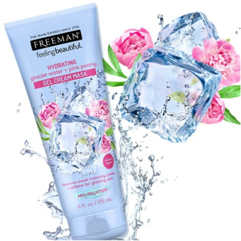 Freeman Hydrating Glacier Water + Pink Peony Gel Cream Mask - 6oz