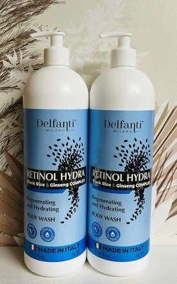 Delfanti Milano Retinol Hydra Black Rice & Ginseng Complex Regenerating and Hydrating Body Wash - 1L